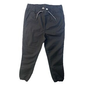 Gap Kids Boys Black Twill‎ Jogger Pants Elastic Waist Drawstring Size L (10) J2